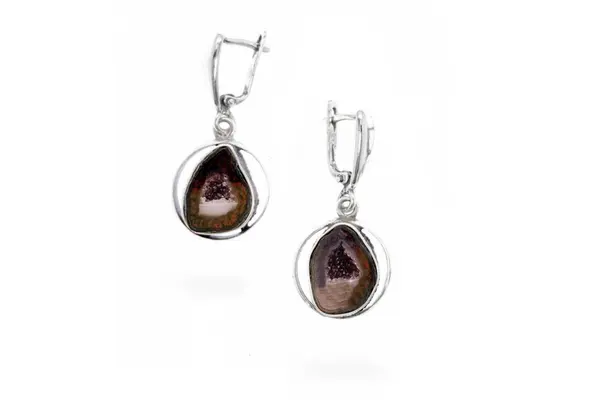 One-of-a-kind earrings with Agate