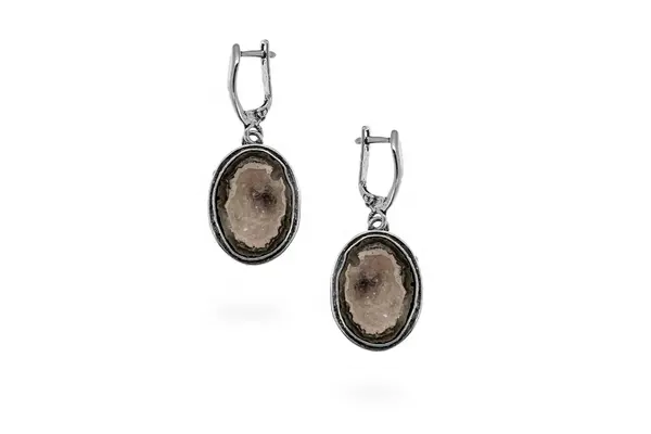 One-of-a-kind earrings with Agate