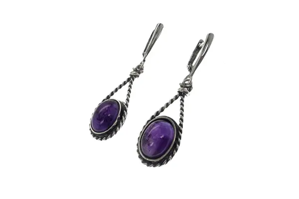 One-of-a-kind earrings with Amethyst