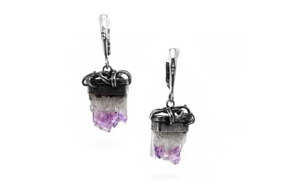 One-of-a-kind earrings with Amethyst