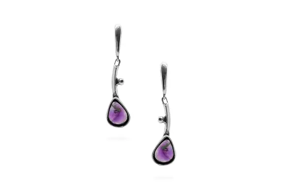 One-of-a-kind earrings with Amethyst