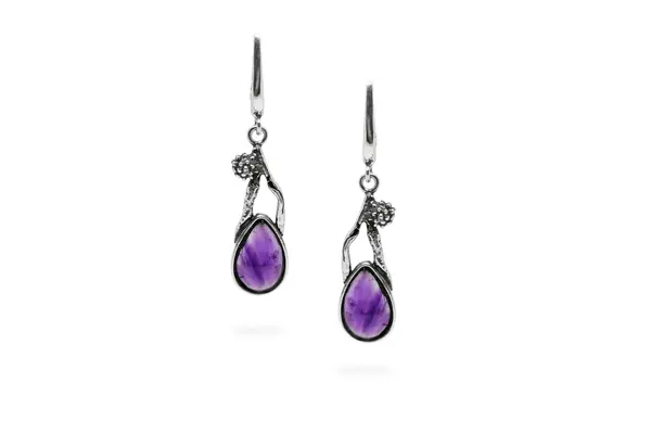 One-of-a-kind earrings with Amethyst