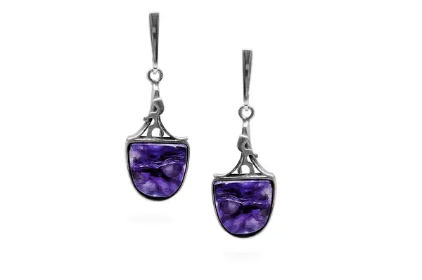 Exclusive earrings with Charoite