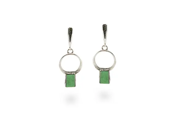 One-of-a-kind earrings with Chrysoprase
