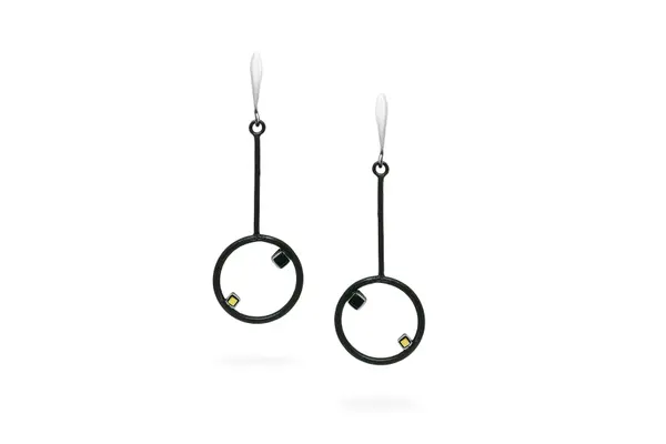 One-of-a-kind earrings with Hematite