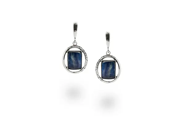 One-of-a-kind earrings with Kyanite