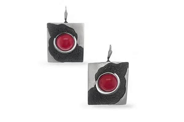 One-of-a-kind earrings with Coral