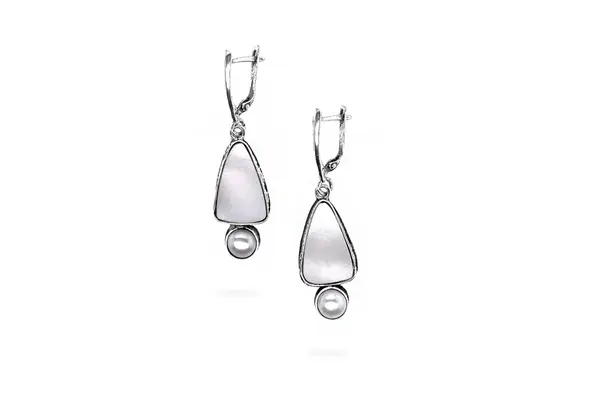One-of-a-kind earrings with Cultured pearl