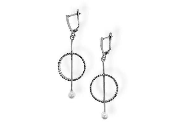 One-of-a-kind earrings with Cultured pearl