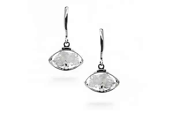 One-of-a-kind earrings with Quartz