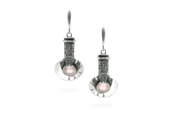 One-of-a-kind earrings with Quartz