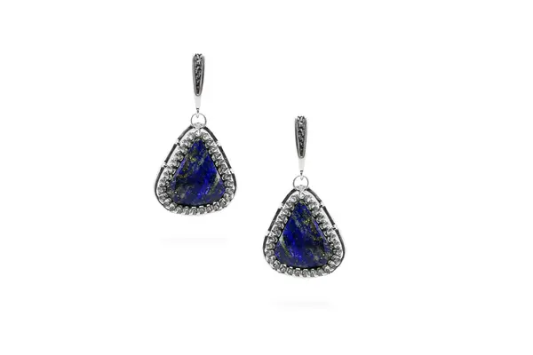 One-of-a-kind earrings with Lapis lazuli
