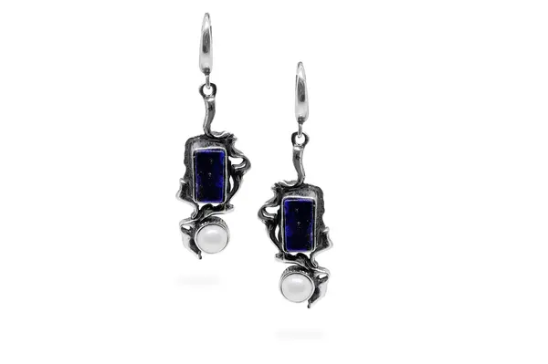 Exclusive earrings with Lazurite
