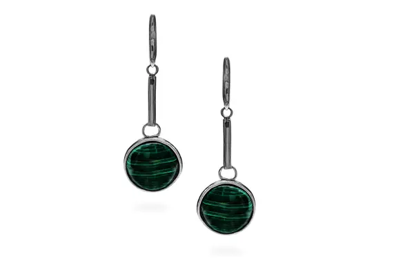 Exclusive earrings with Malachite