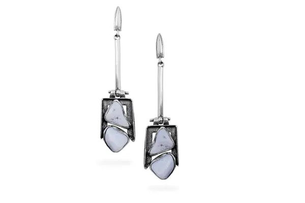 Exclusive earrings with Blue Agate