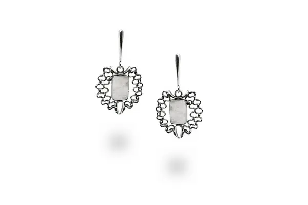 One-of-a-kind earrings with Moonstone