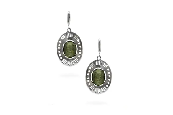 One-of-a-kind earrings with Obsidian