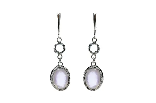 One-of-a-kind earrings with Rose quartz