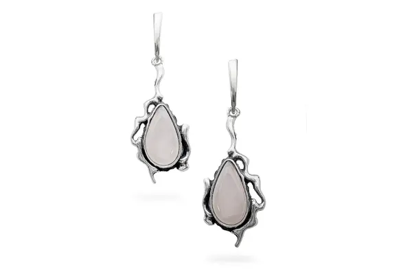 Exclusive earrings with Rose Quartz