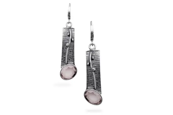 Exclusive earrings with Rose Quartz