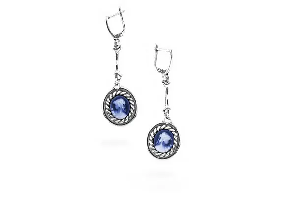 One-of-a-kind oval earrings with Agate - Cameo
