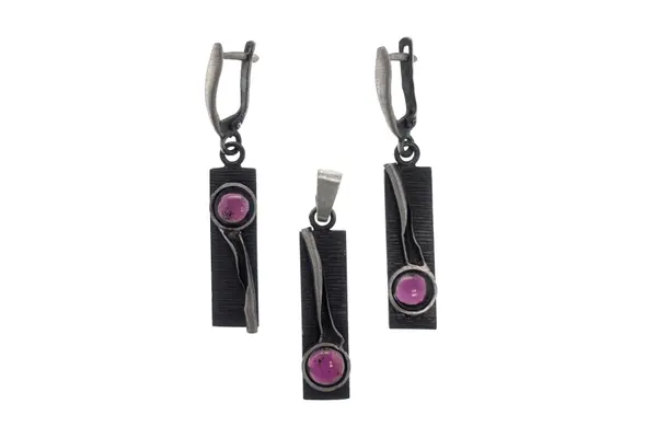 Exclusive set with garnet stone