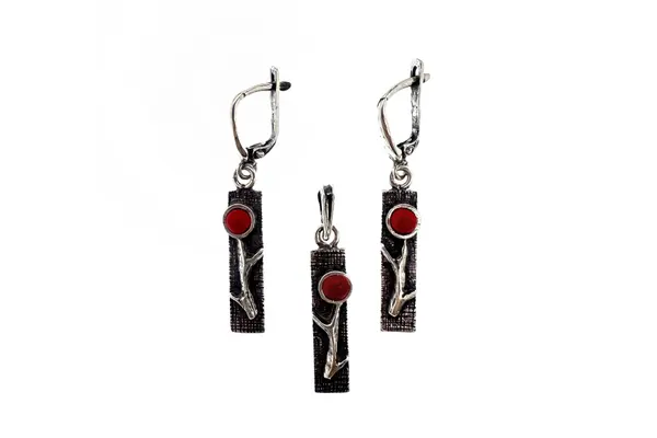 Exclusive set with coral flower