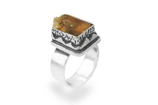 One-of-a-kind ring with Ammonite