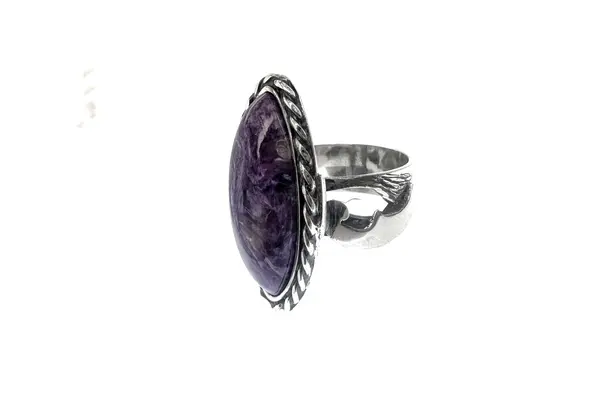 One-of-a-kind ring with Charoite