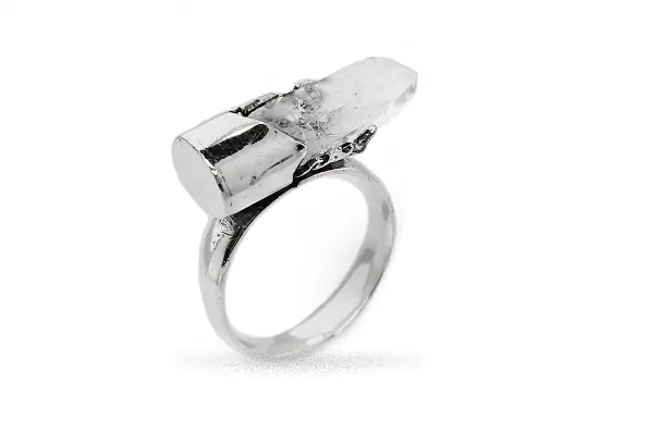 One-of-a-kind ring with Quartz
