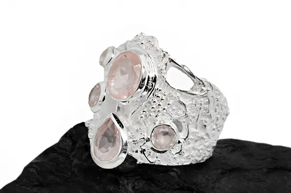 One-of-a-kind ring with Rose quartz