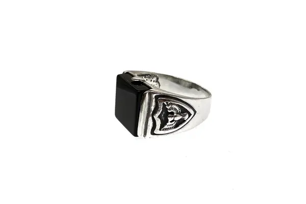 Silver ring for man with Onyx Ž0000351220
