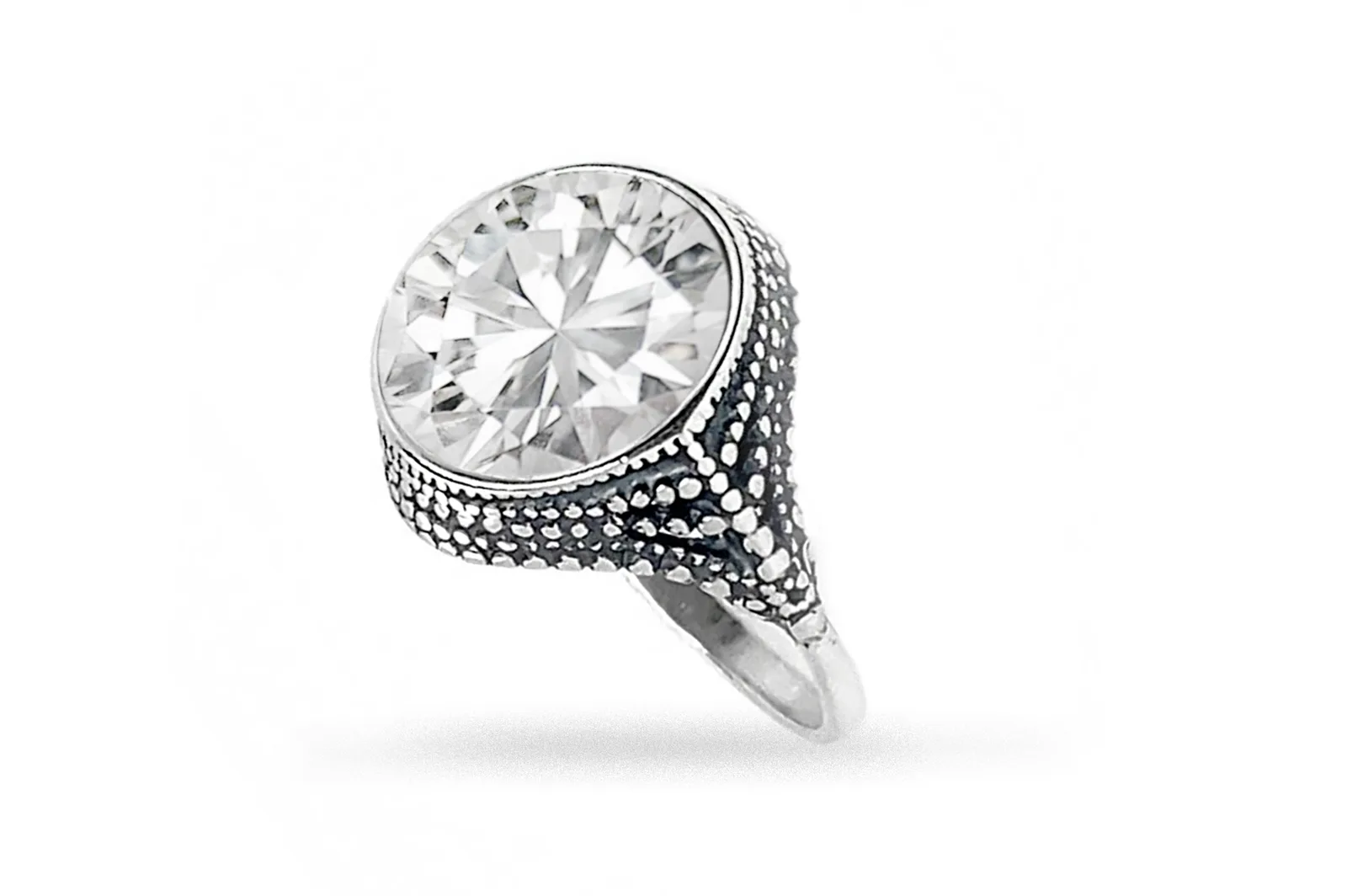 Crystal Glass Gem Ring