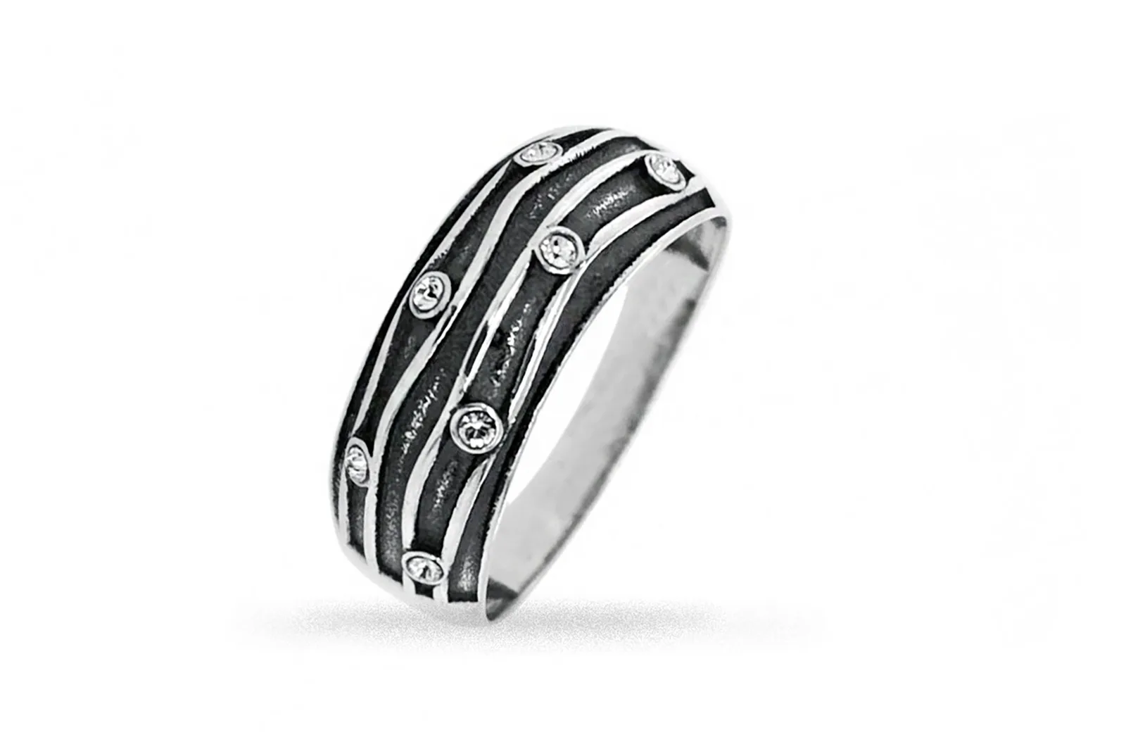 Ring with Crystal Glass Gems